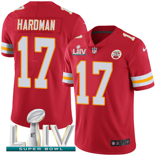 Kansas City Chiefs Nike #17 Mecole Hardman Red Super Bowl LIV 2020 Team Color Men Stitched NFL Vapor Untouchable Limited Jersey